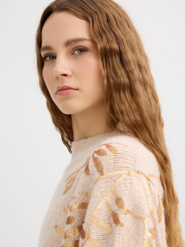 Perkins neck crop jersey raw detail view