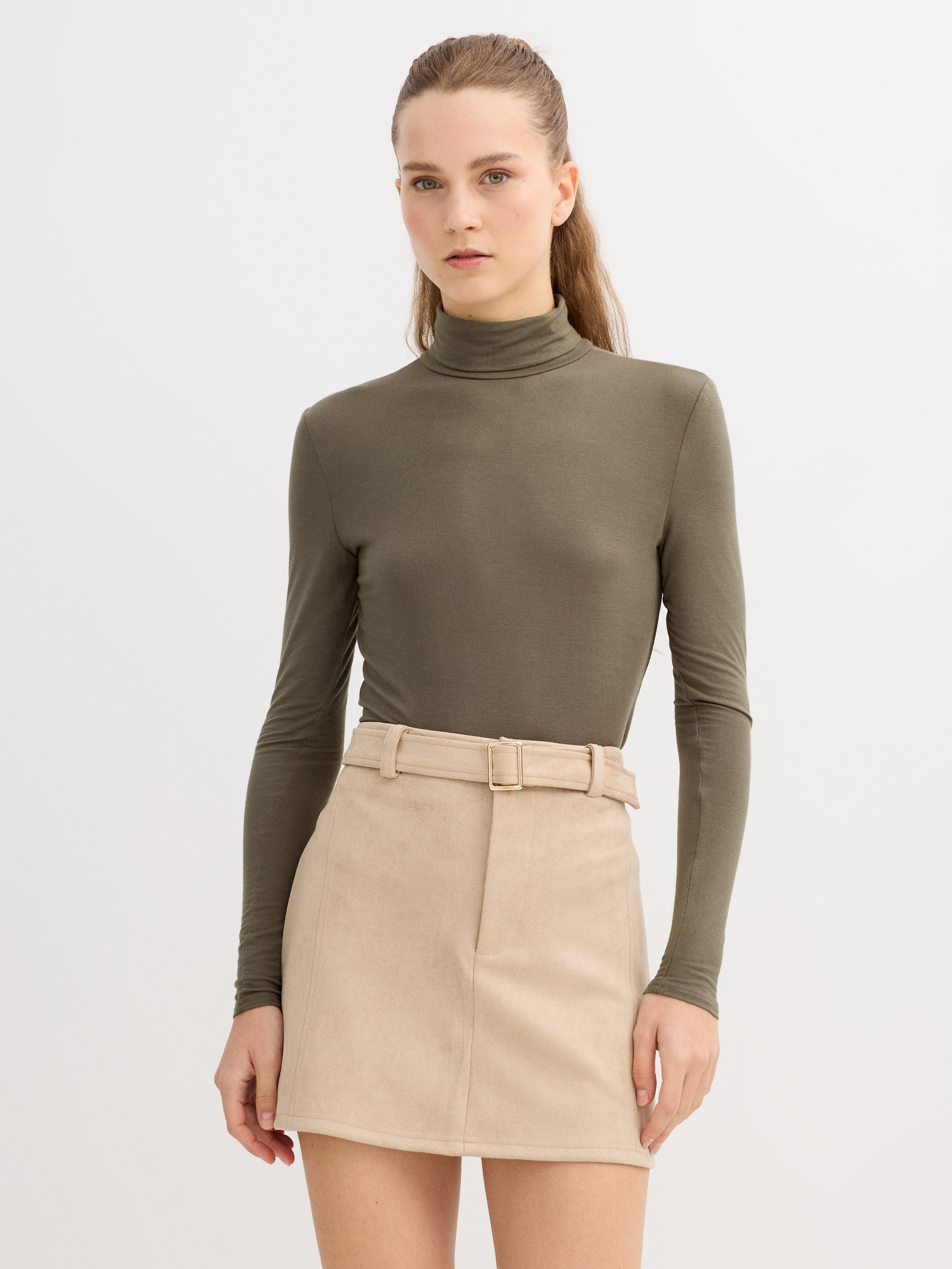 Slim shirt with perkins collar