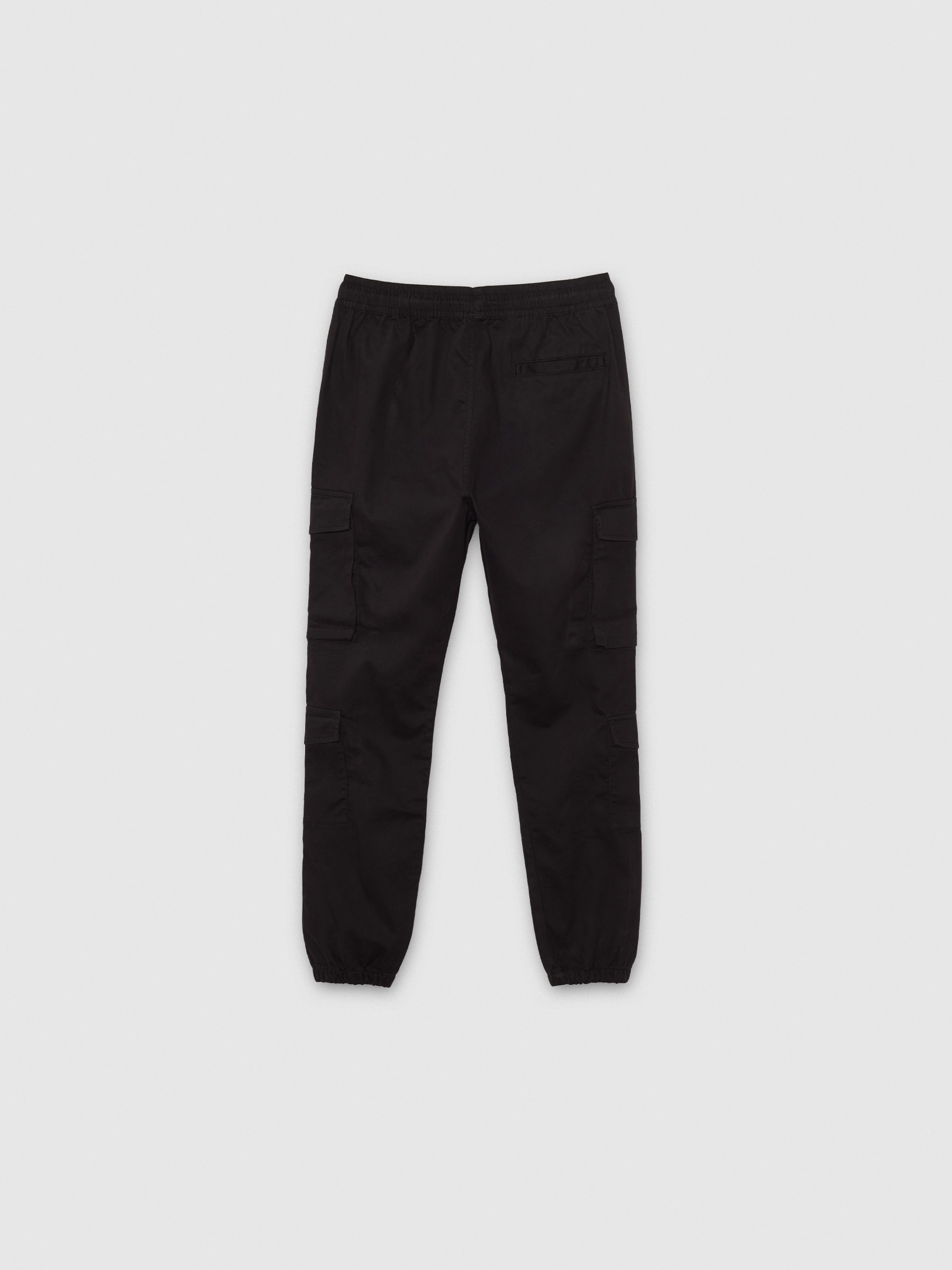 Jogger cargo beige black front view
