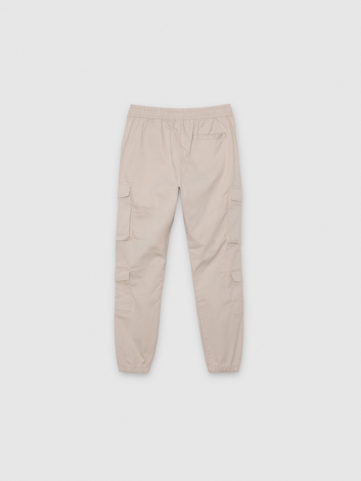 Jogger cargo bege crua vista traseira