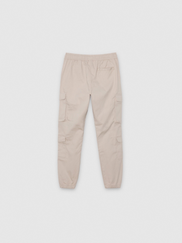 Jogger cargo bege crua vista traseira