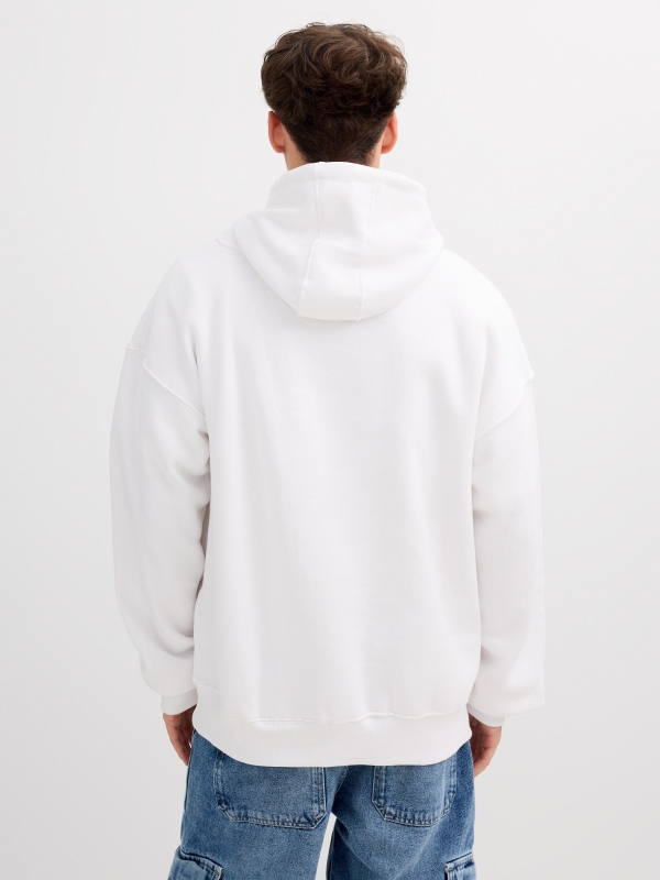 Moletom com capuz Cambridge branco vista meia traseira