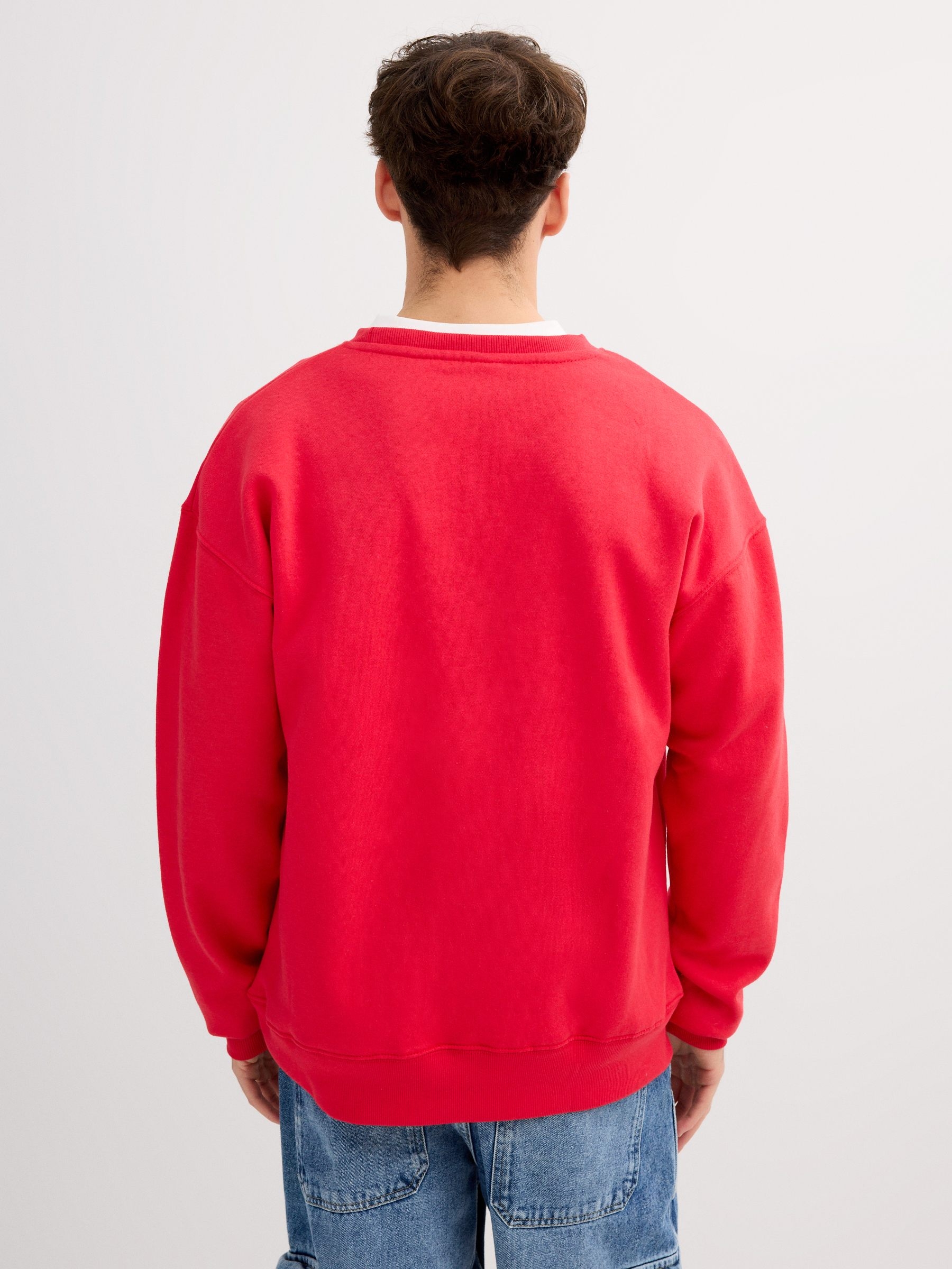 Sudadera varsity felpa rojo vista media frontal