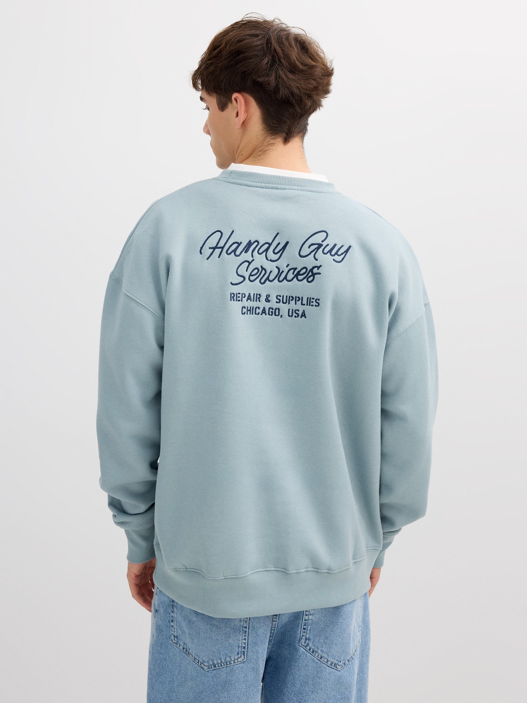 Sudadera felpa oversize azul vista media frontal