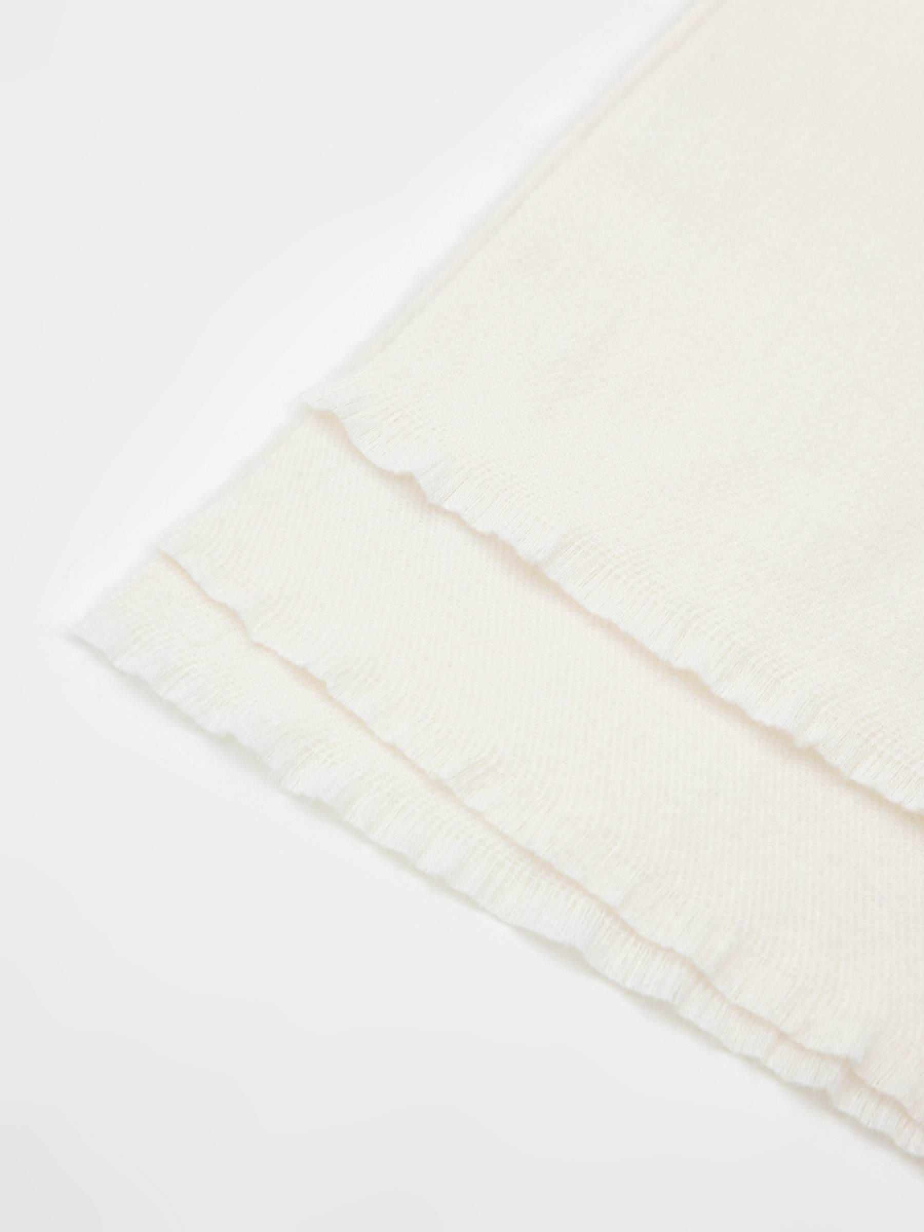 Basic ivory white scarf white rolled view