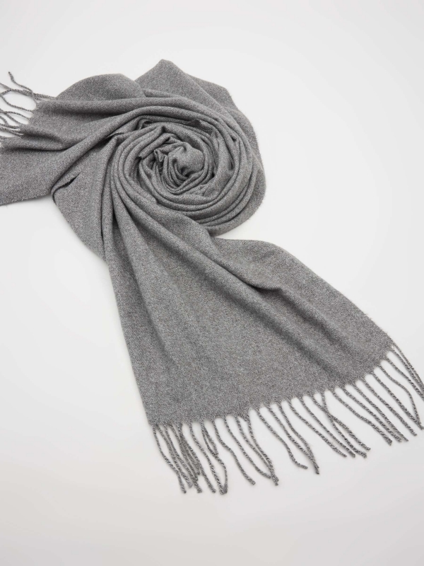 Light gray basic scarf grey detail view