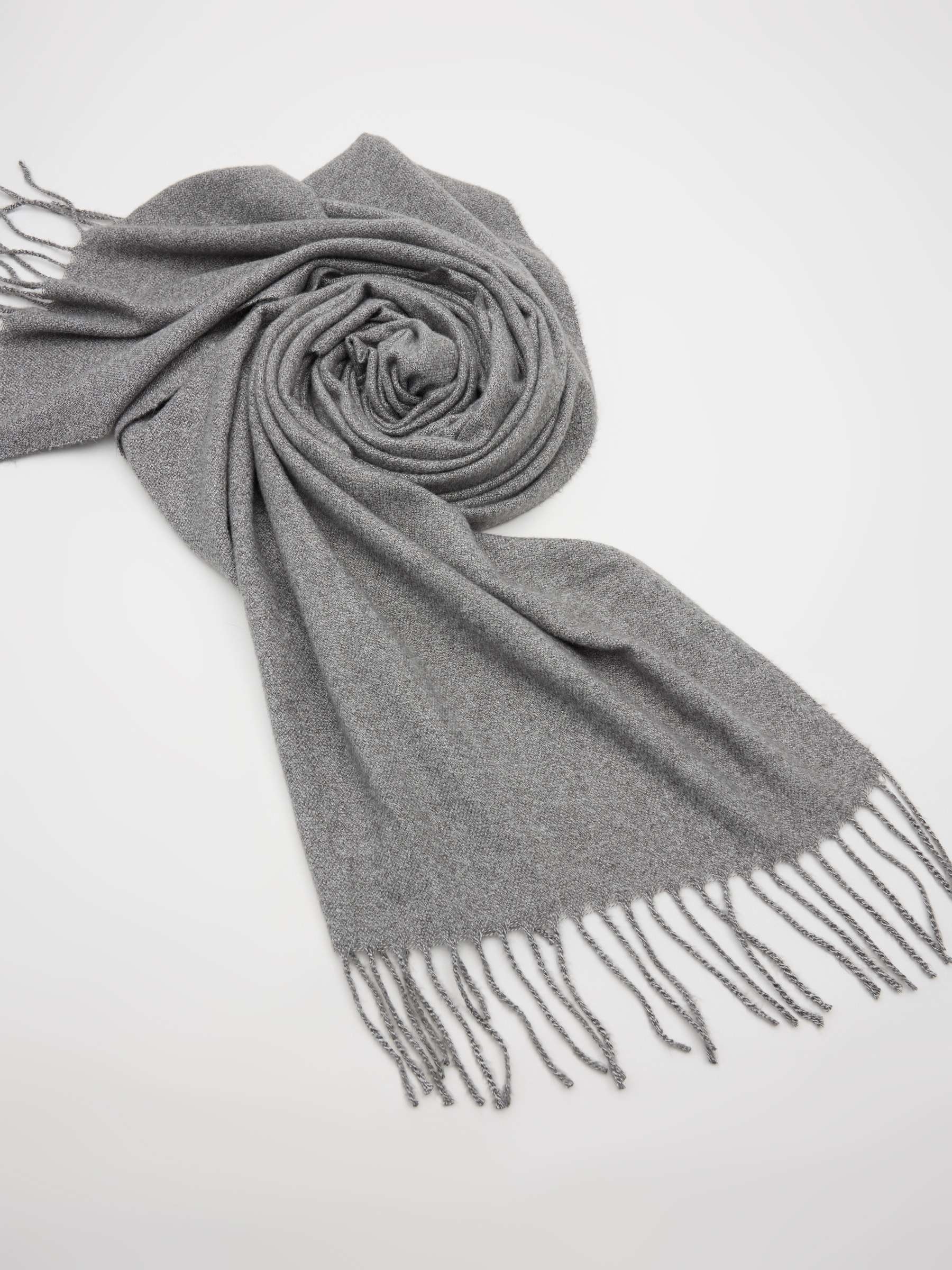 Light gray basic scarf grey rolled view
