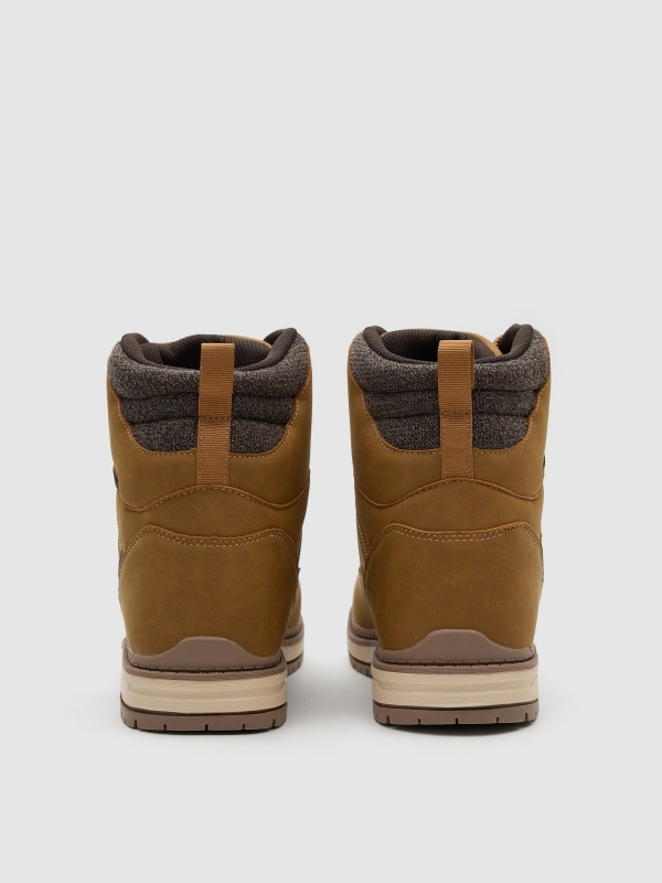 Mountaineer boot leather effect light brown zenithal view