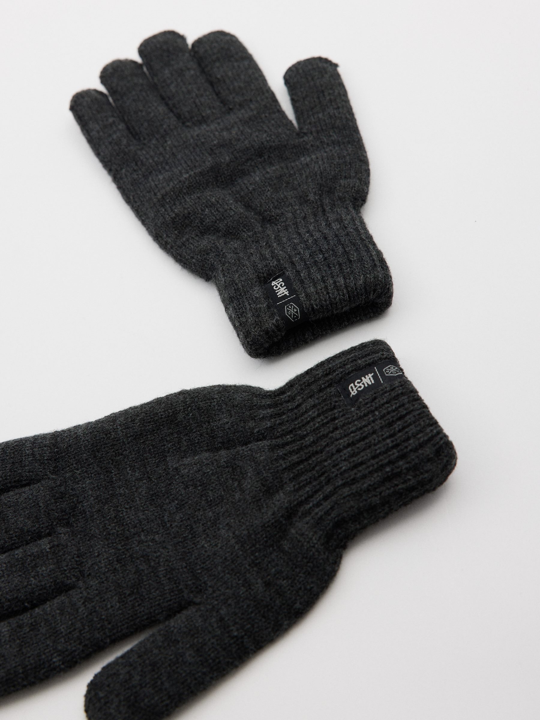 Knit gloves grey