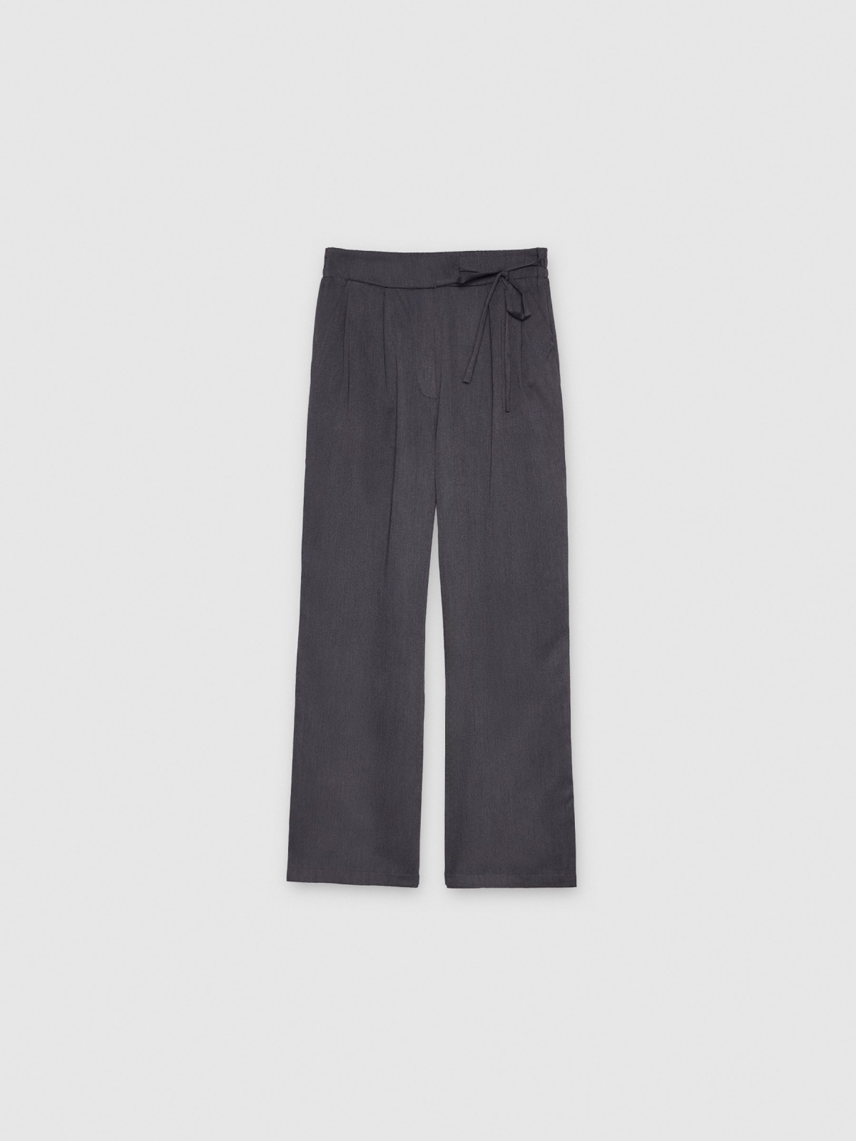 %Pto% Pantalón palazzo lazo gris oscuro vista frontal