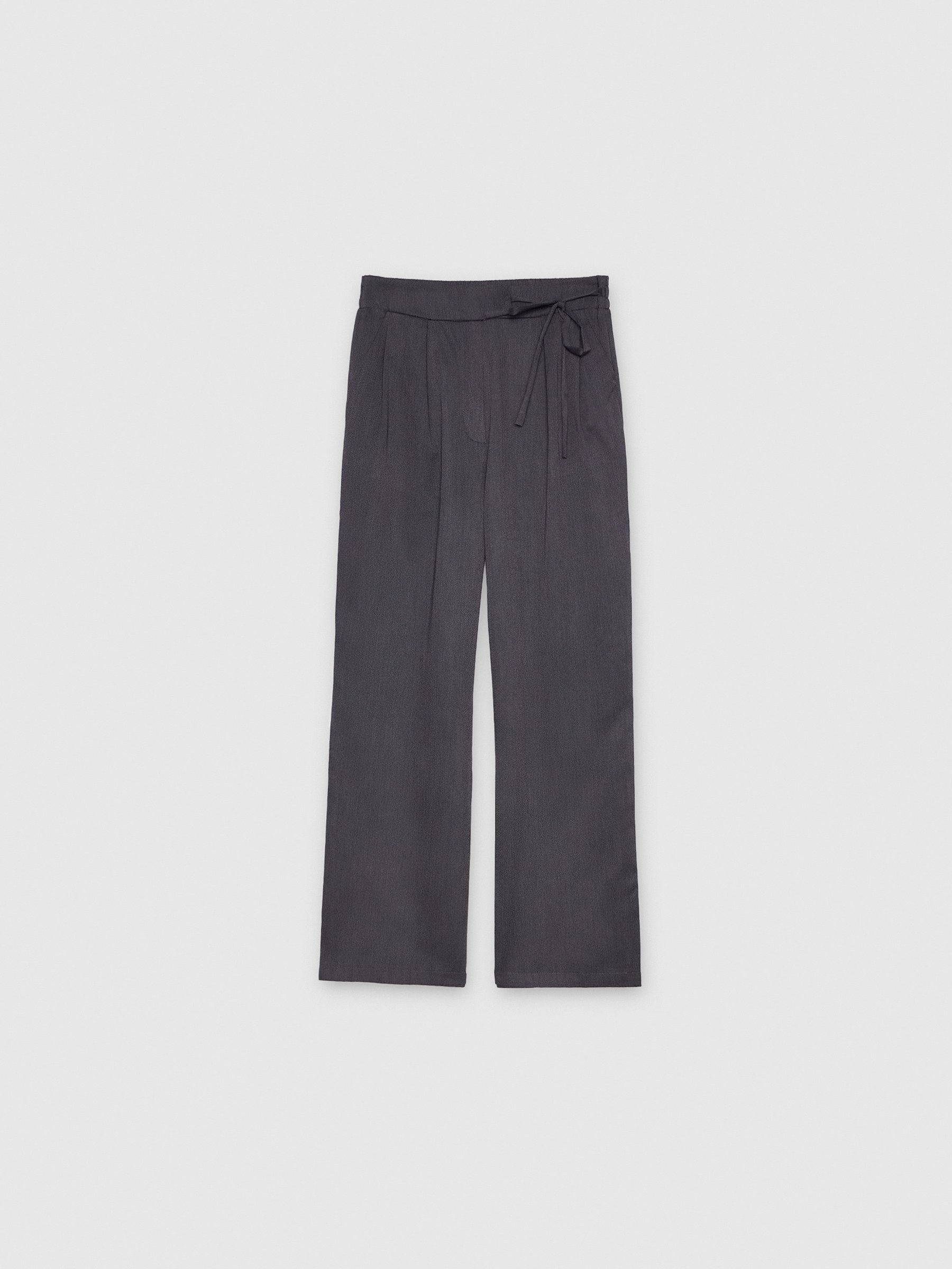 %Pto% Pantalón palazzo lazo gris oscuro vista frontal