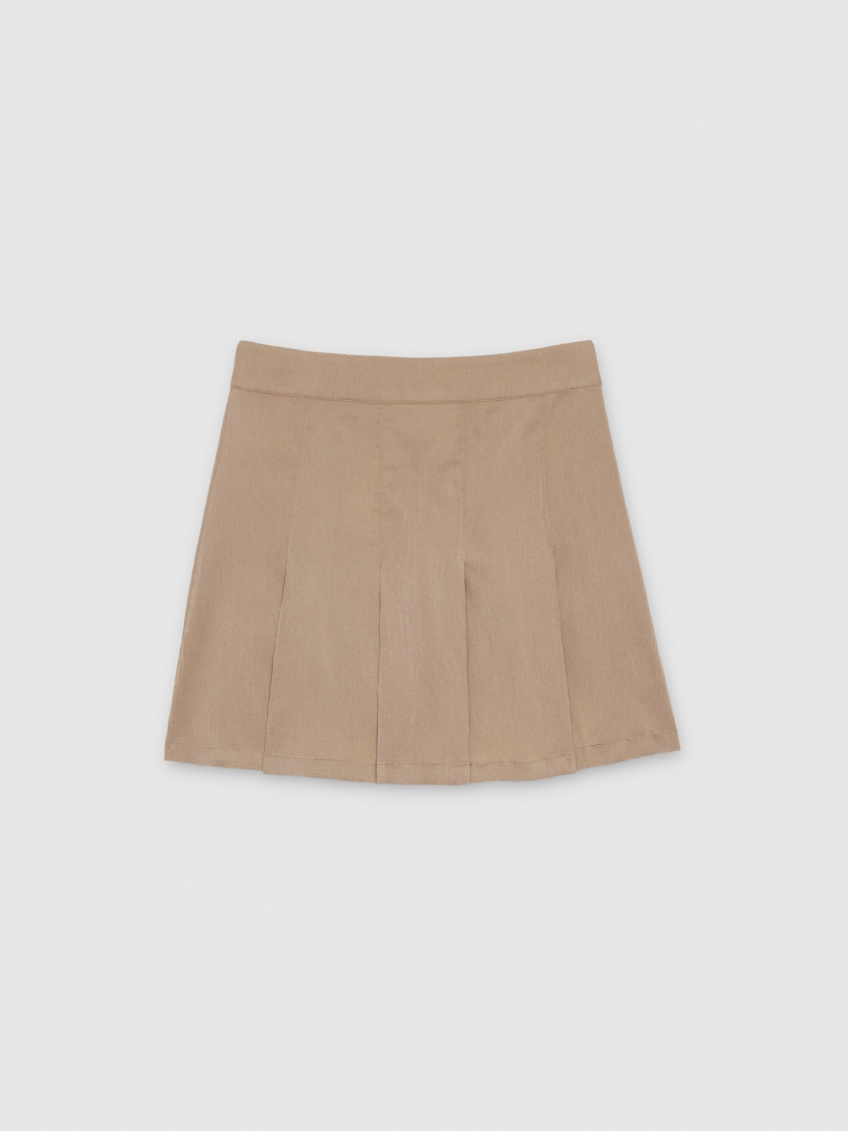 Beige pleated mini skirt