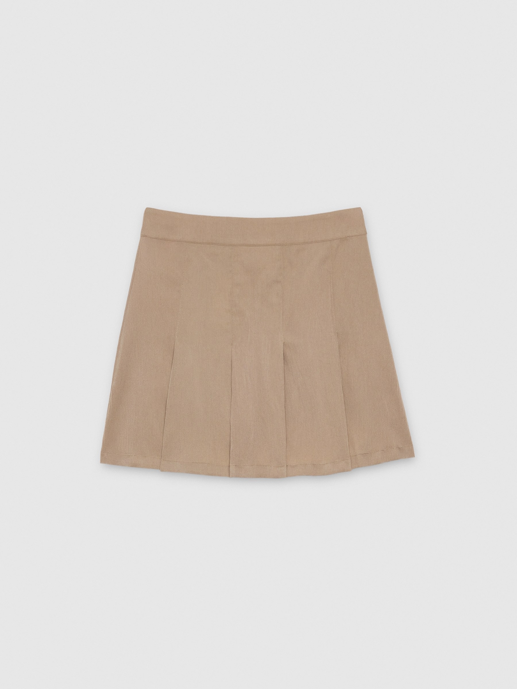 Beige pleated mini skirt
