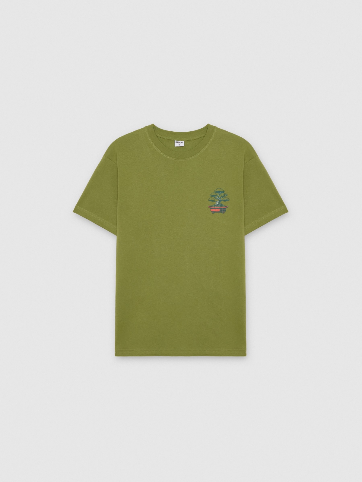 %Pto% Camiseta verde com estampa japonesa verde vista frontal