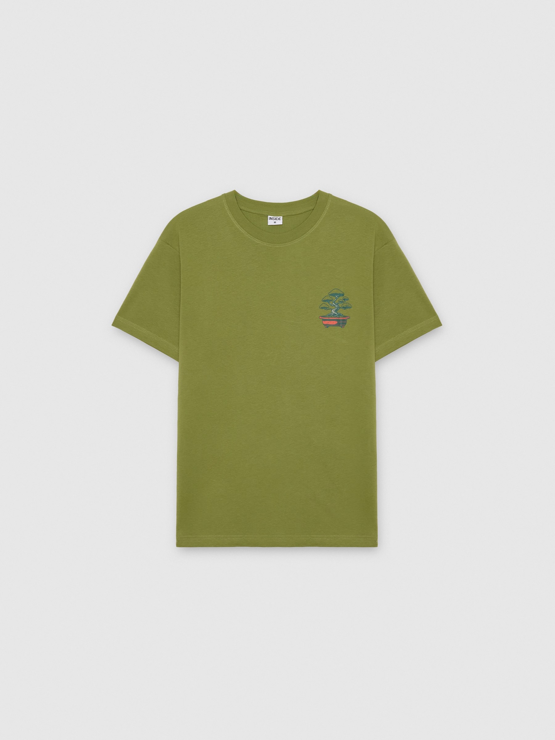 %Pto% Camiseta verde con estampado japonés verde vista frontal