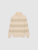 %Pto% Striped knit sweater raw front view