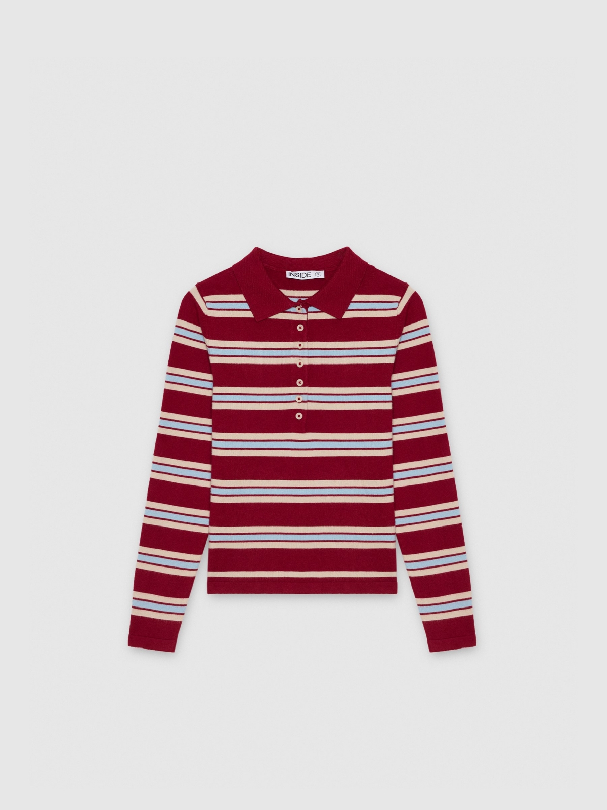 %Pto% Jersey polo de punto a rayas multicolor vista frontal