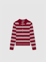 %Pto% Jersey polo de punto a rayas multicolor vista frontal