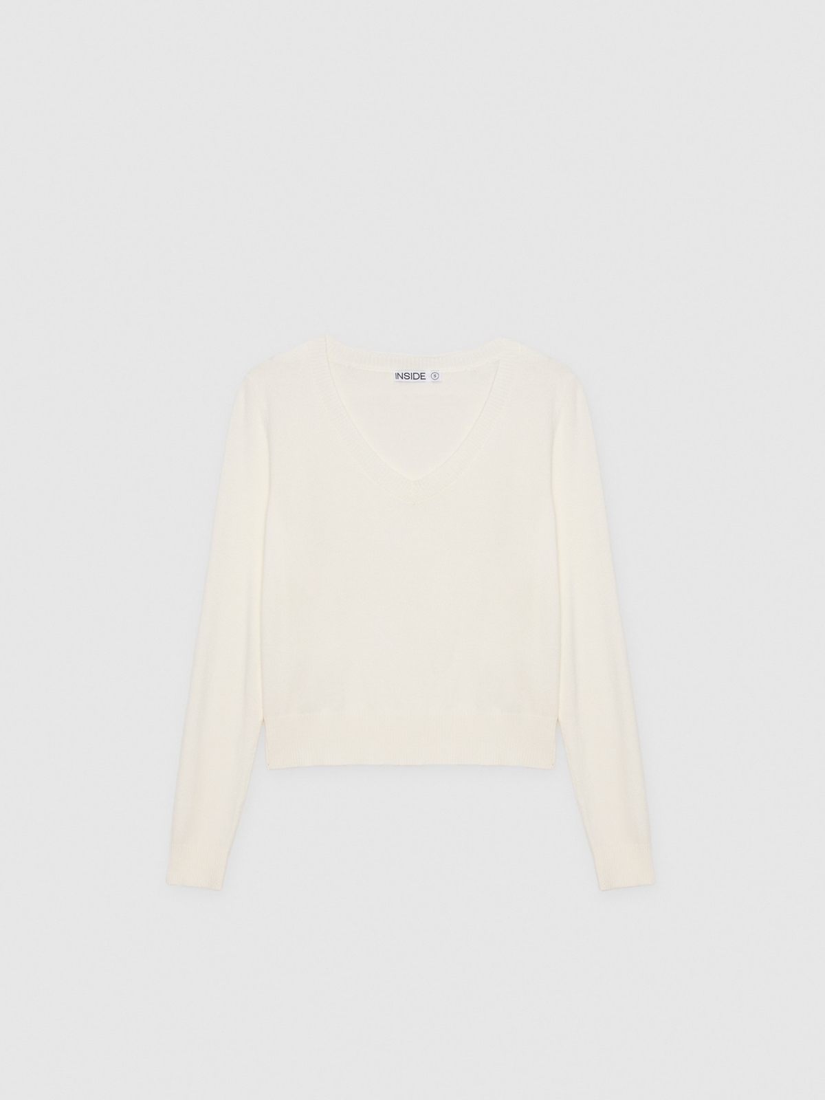 %Pto% Basic V-neck jersey raw front view