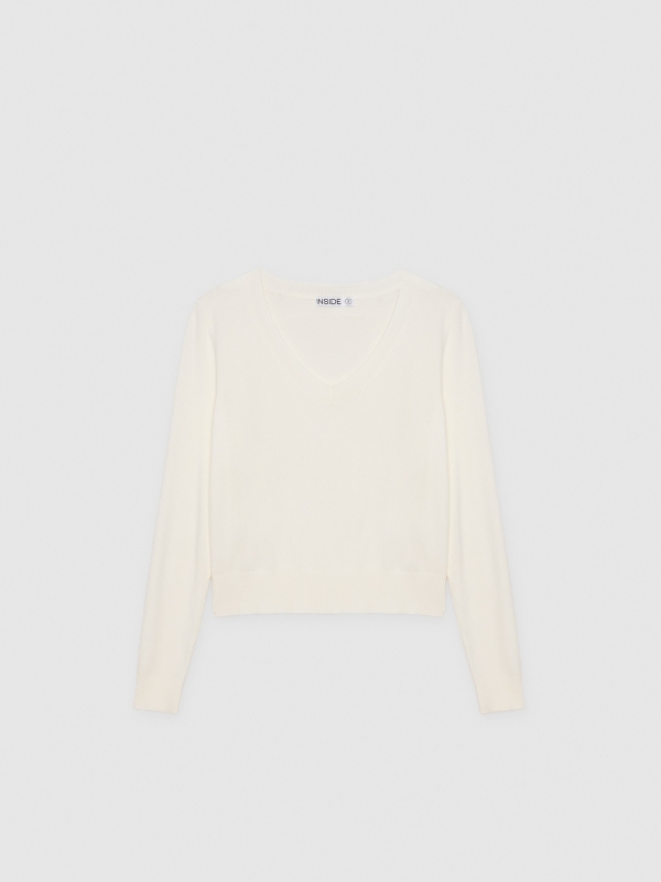  Basic V-neck jersey raw front view