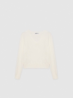 %Pto% Basic V-neck jersey raw front view