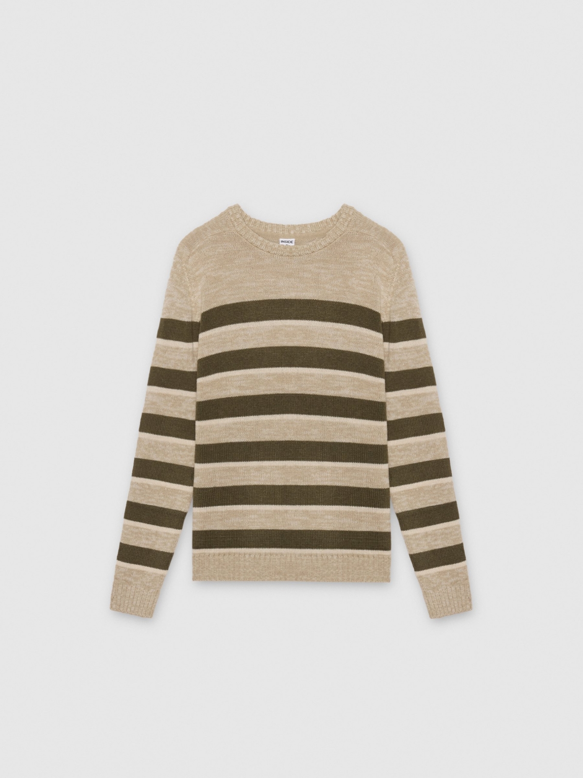 %Pto% Striped knit sweater raw front view