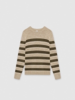 %Pto% Striped knit sweater raw front view