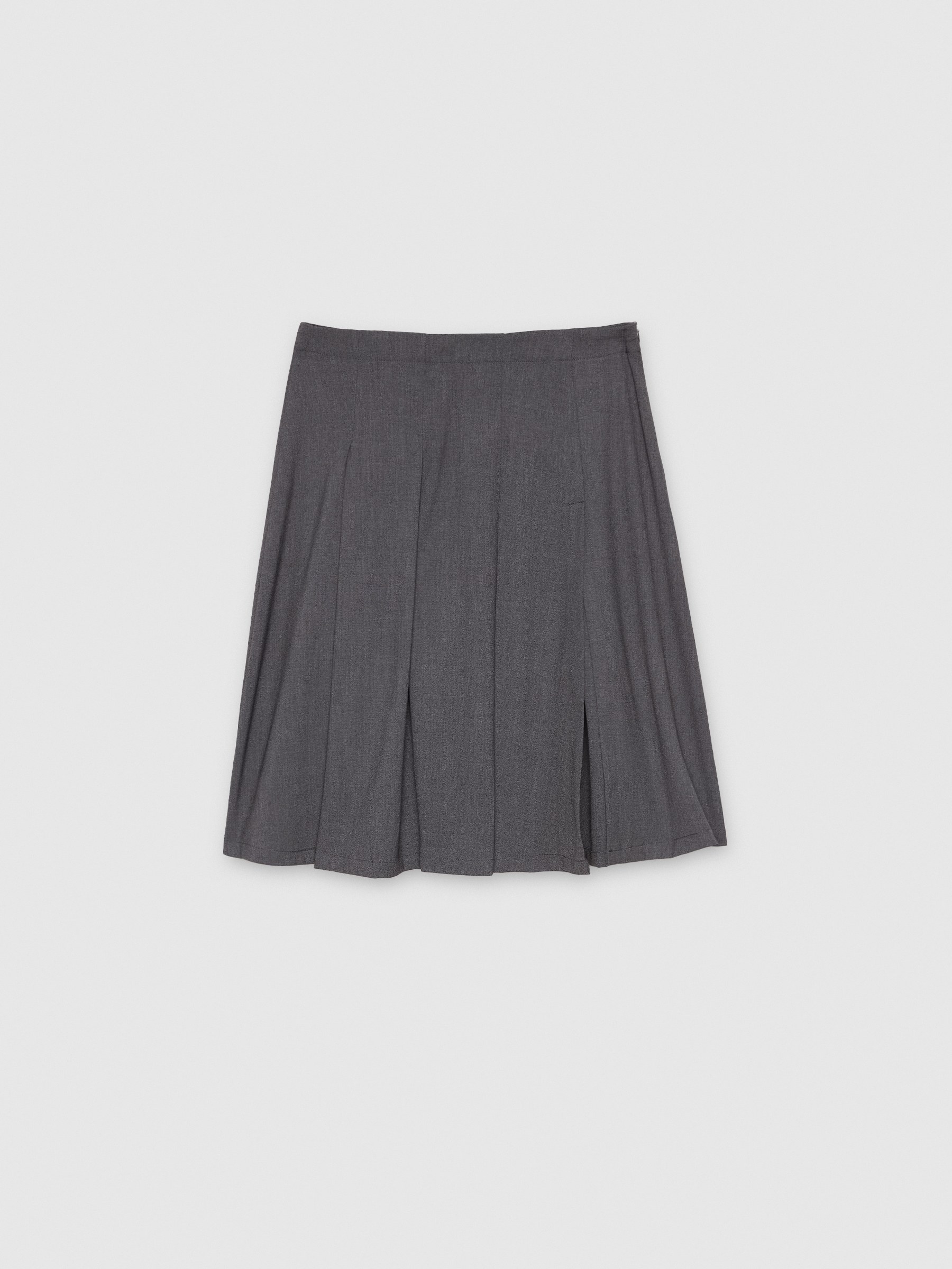 Pleated midi skirt with slit