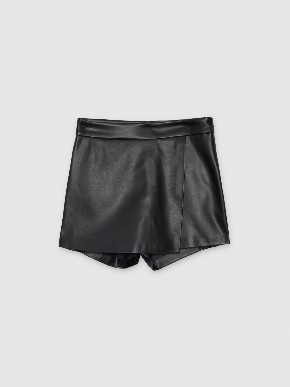 %Pto% %Cover% Falda pantalón efecto piel negro vista frontal