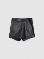 %Pto% %Cover% Falda pantalón efecto piel negro vista frontal