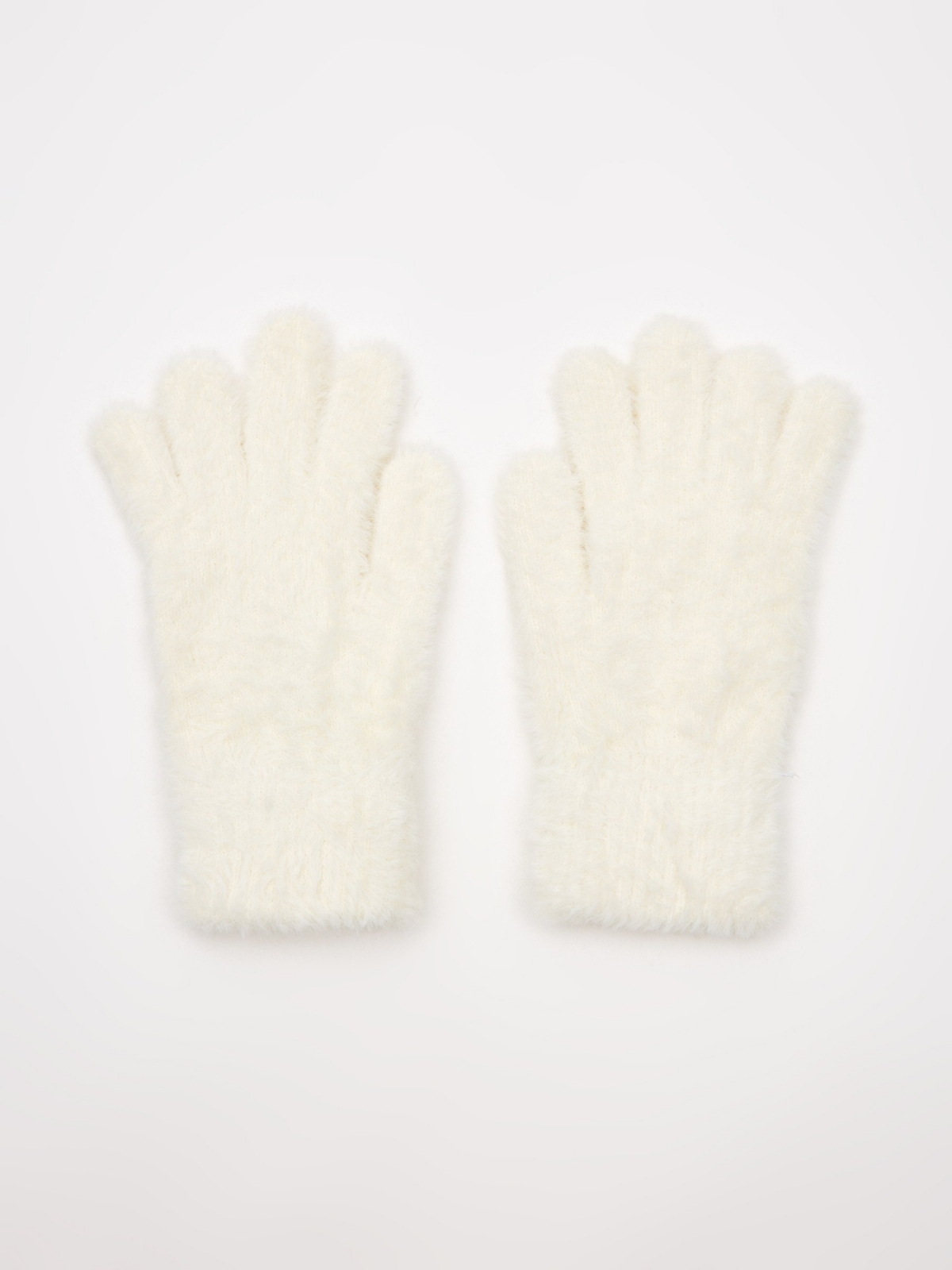 Guantes blancos de pelo blanco roto