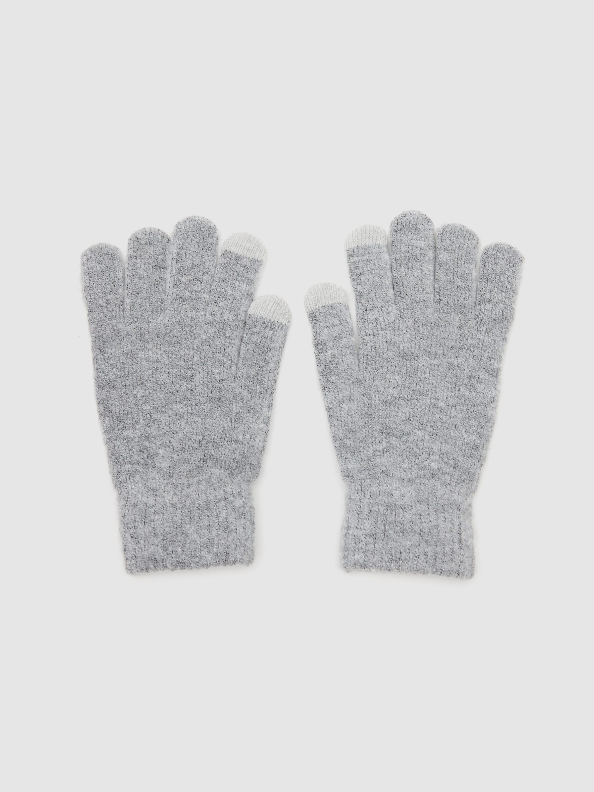 Gray touch gloves grey