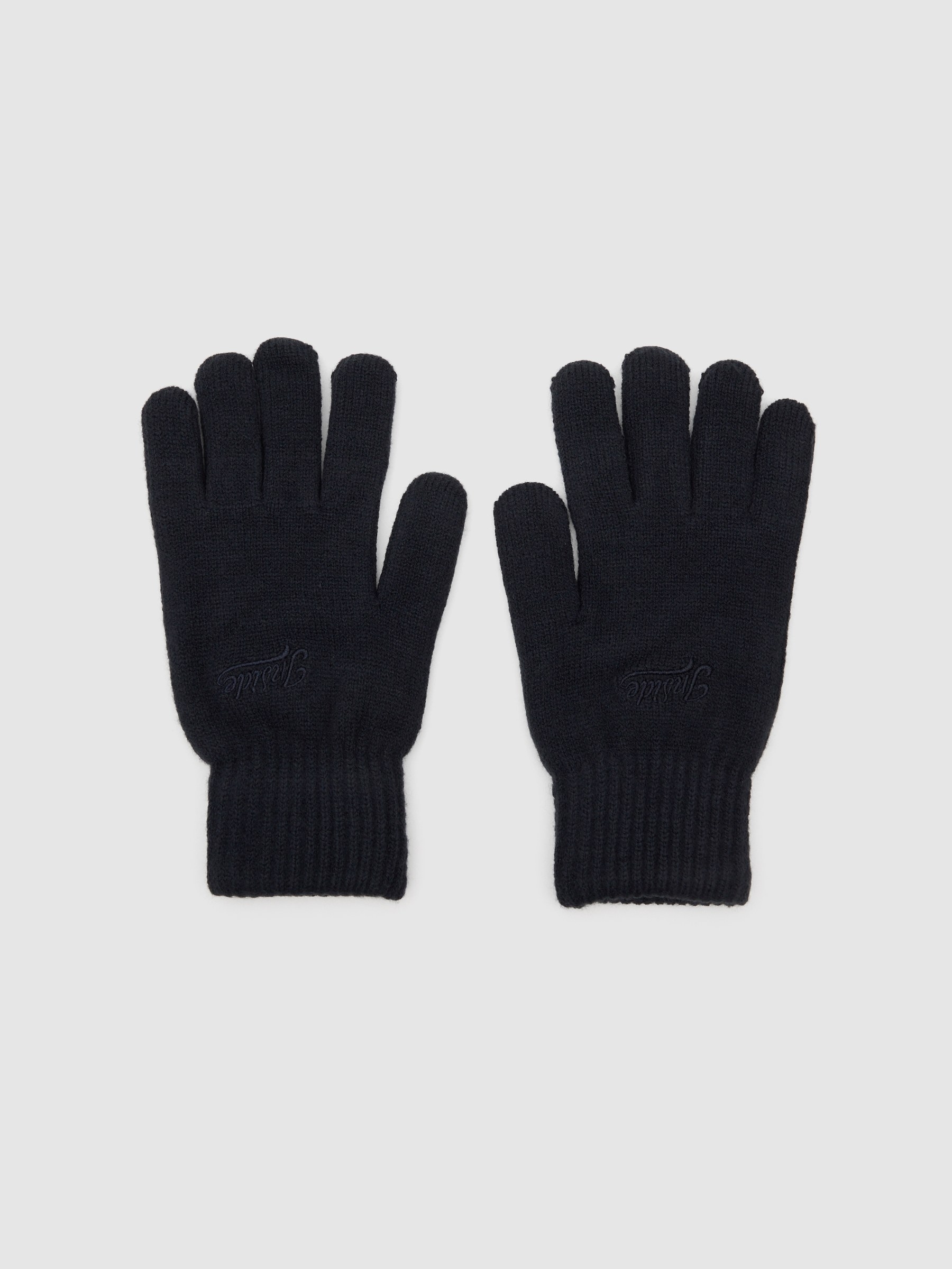 Guantes bordado marca azul oscuro