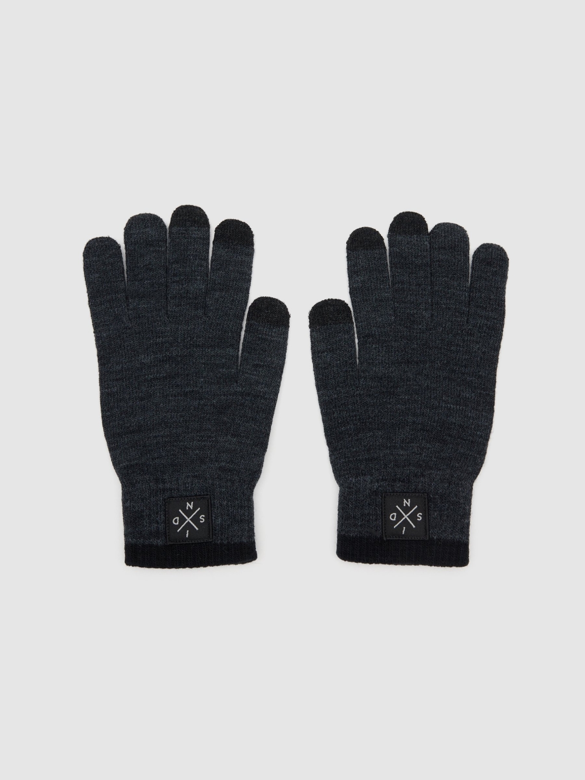 Guantes táctiles combinados gris oscuro