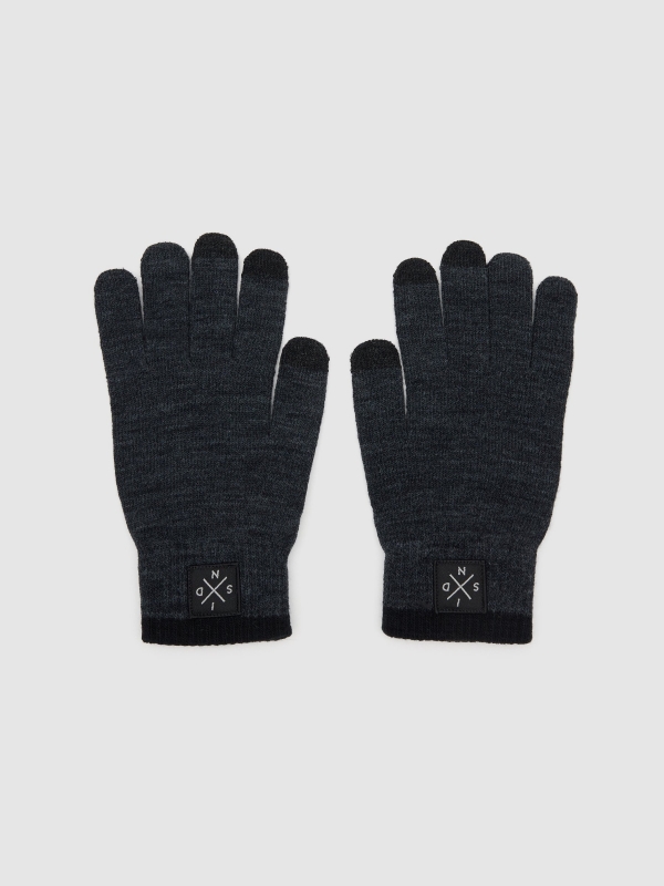 Combined tactile gloves dark grey