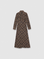 %Pto% Oversized maxi check shirt dress multicolor front view