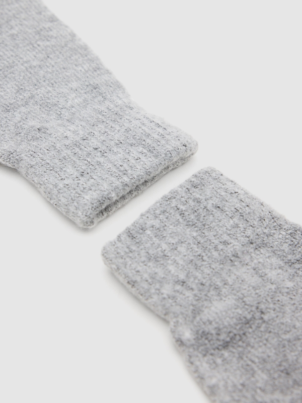 Gray touch gloves grey detail view