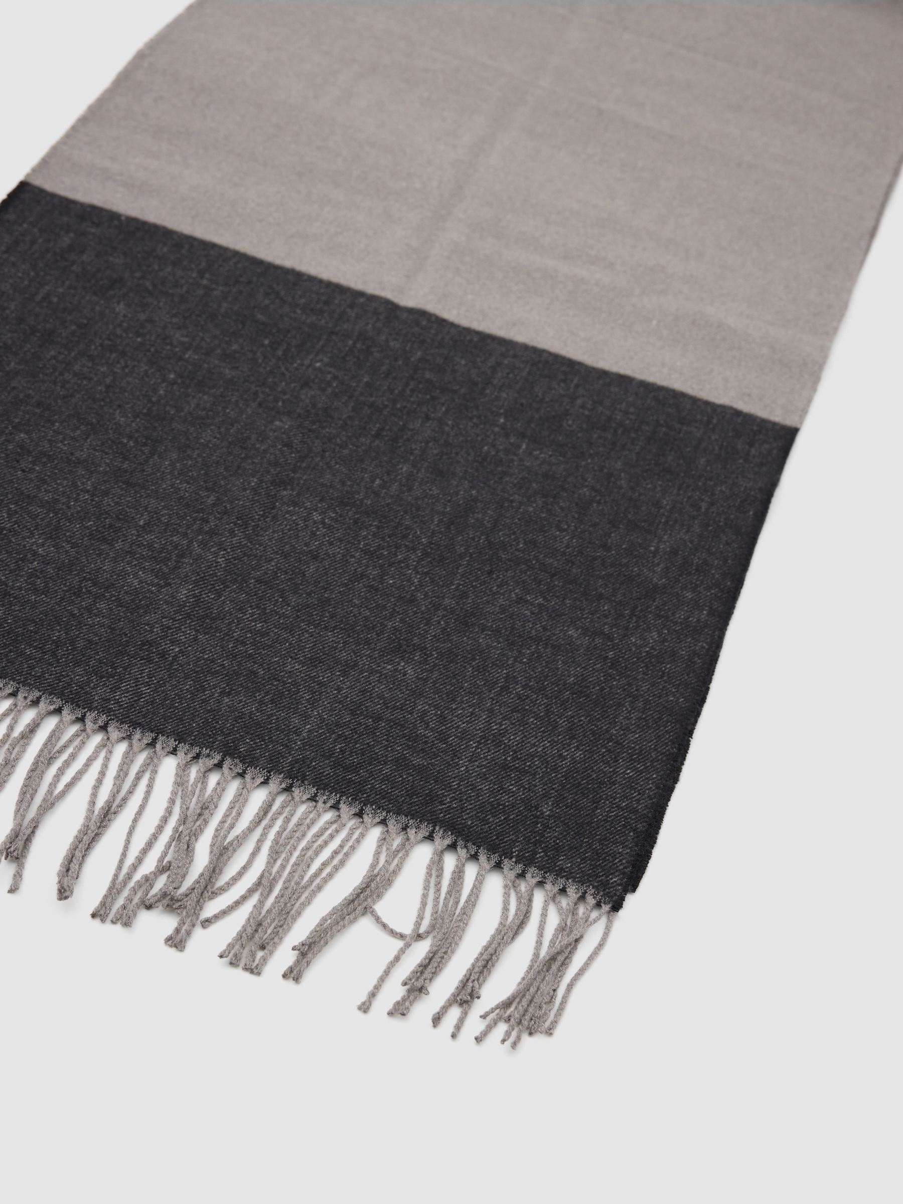 Color block scarf multicolor rolled view