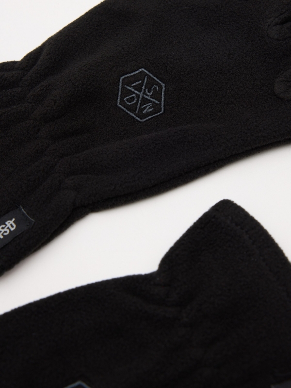 Fleece-lined gloves black detail view