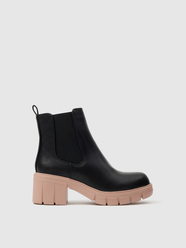 Two-tone chelsea ankle boot black