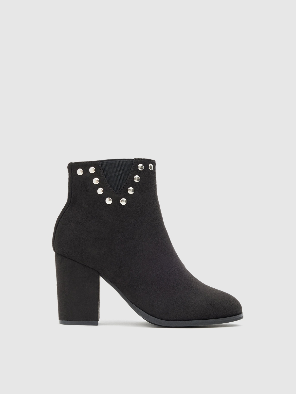 Ankle boots with studs and elastics black