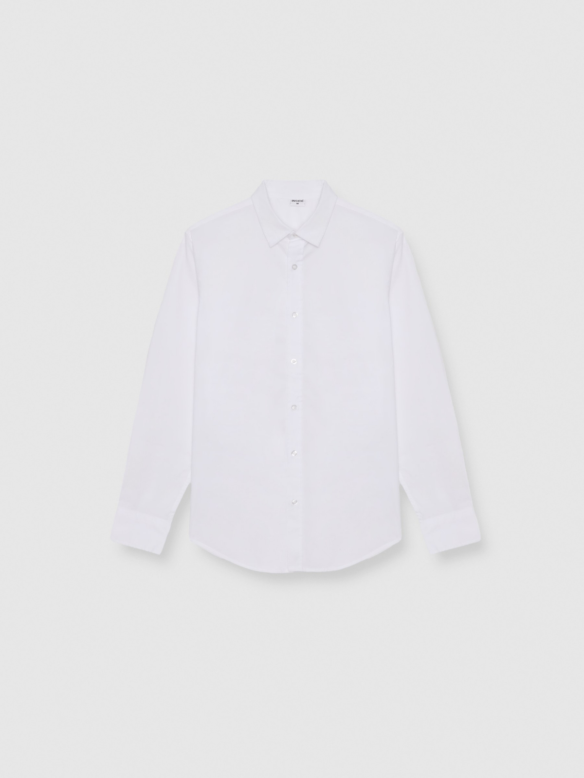 %Pto% Camisa algodón manga larga blanco vista frontal