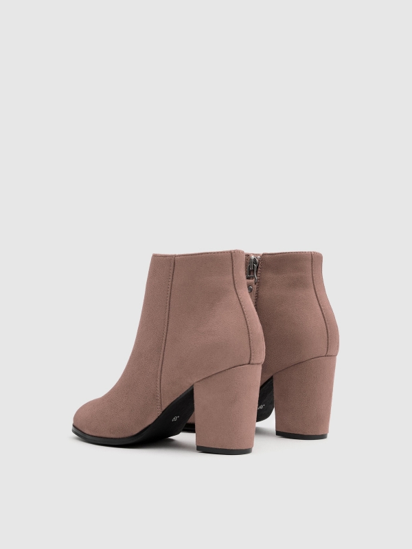 Botins rosa de salto rosa vista traseira 45º