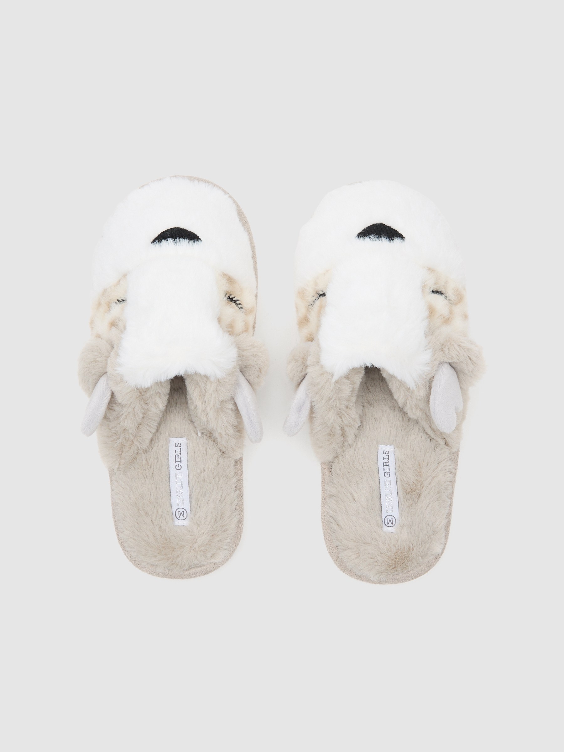 Reindeer slippers beige front view