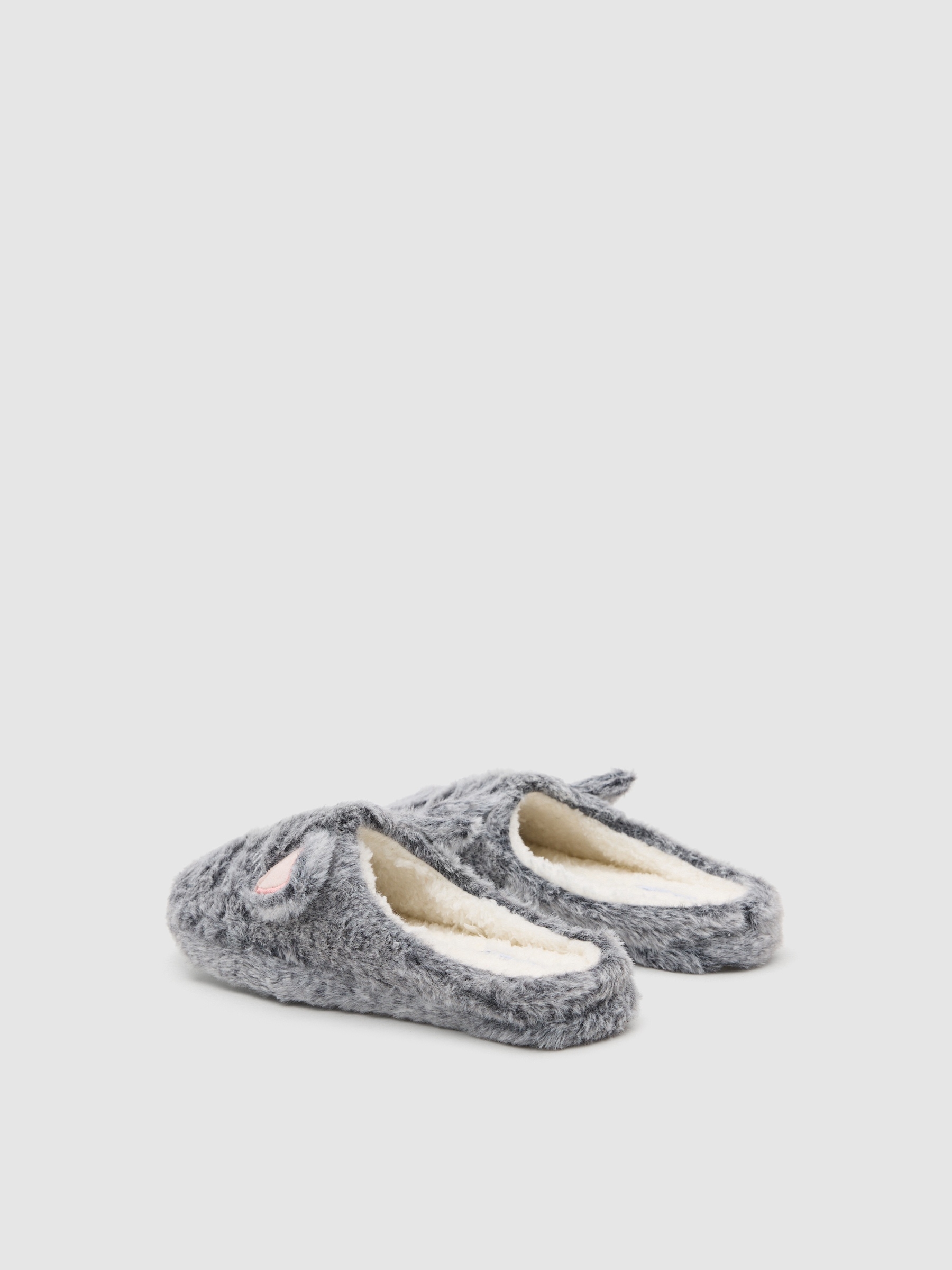 Cat house slippers grey front view