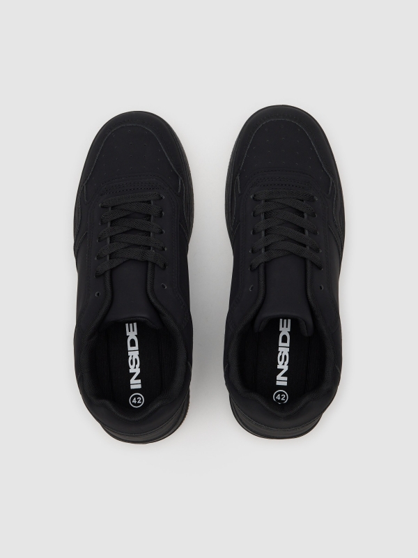 Esportiva skater sola de borracha preto vista superior