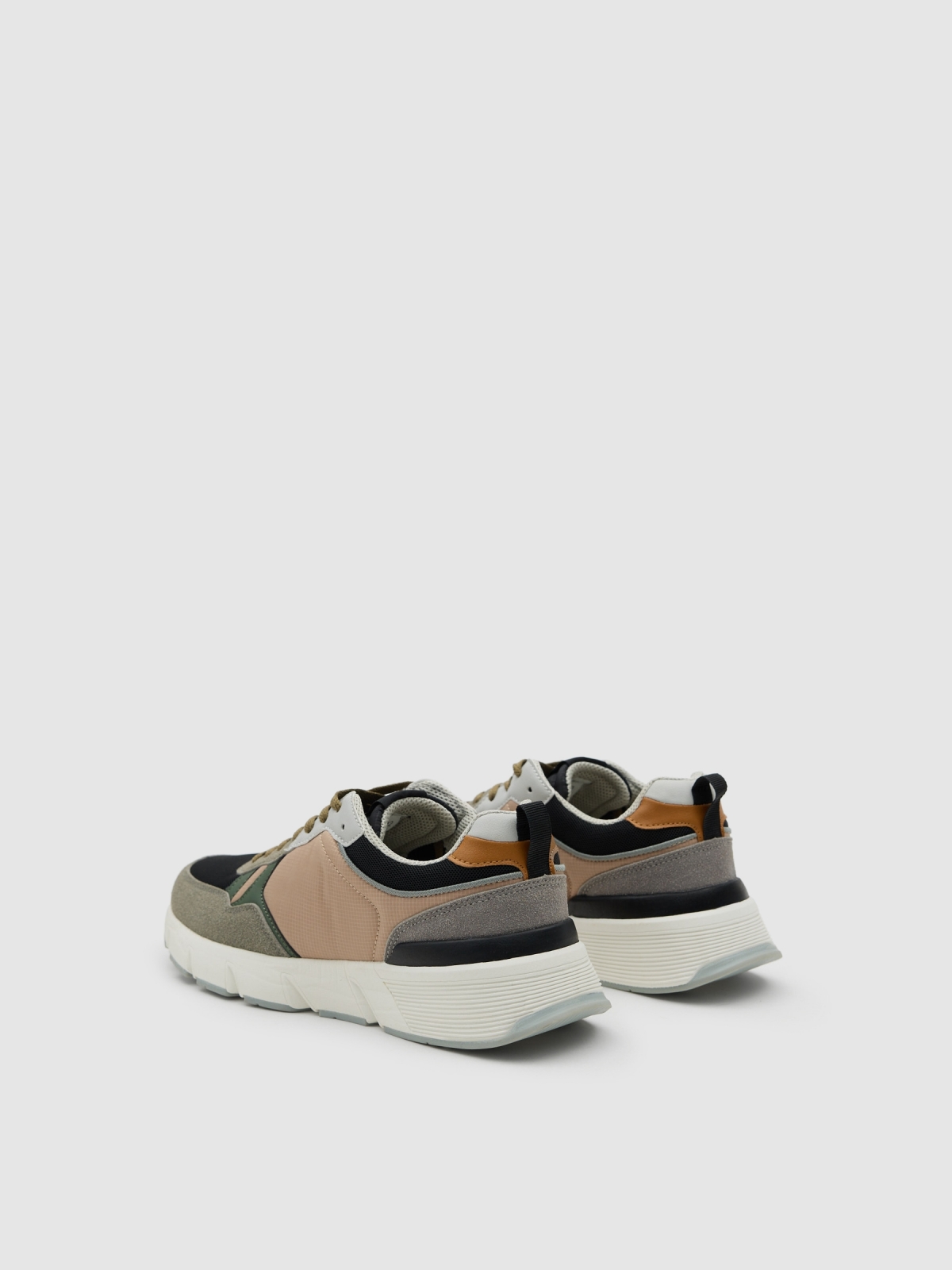 Running sports combined nylon black 45º back view