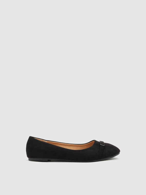 Basic leatherette ballerina black