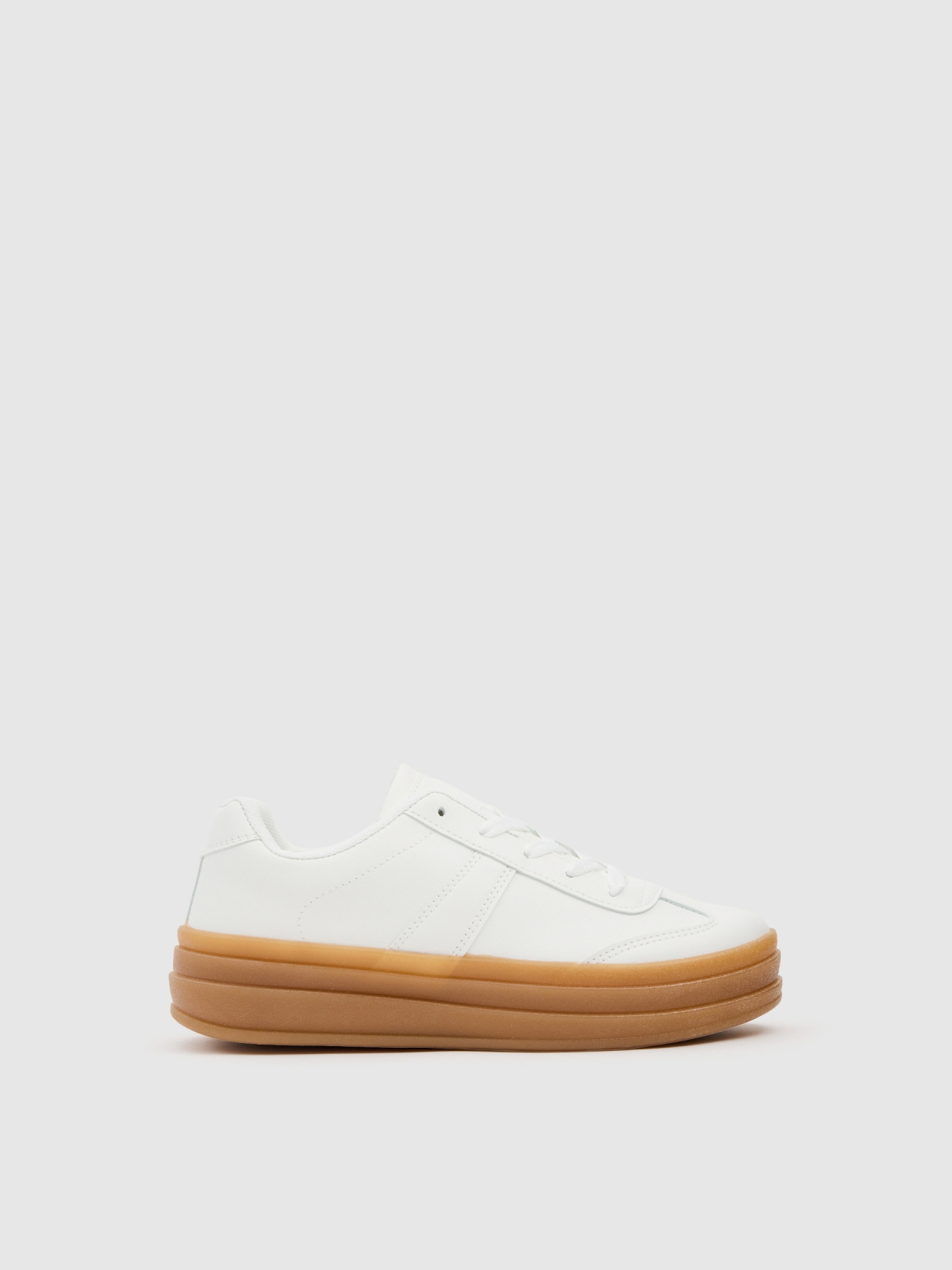 Retro sneakers with platform white profile view