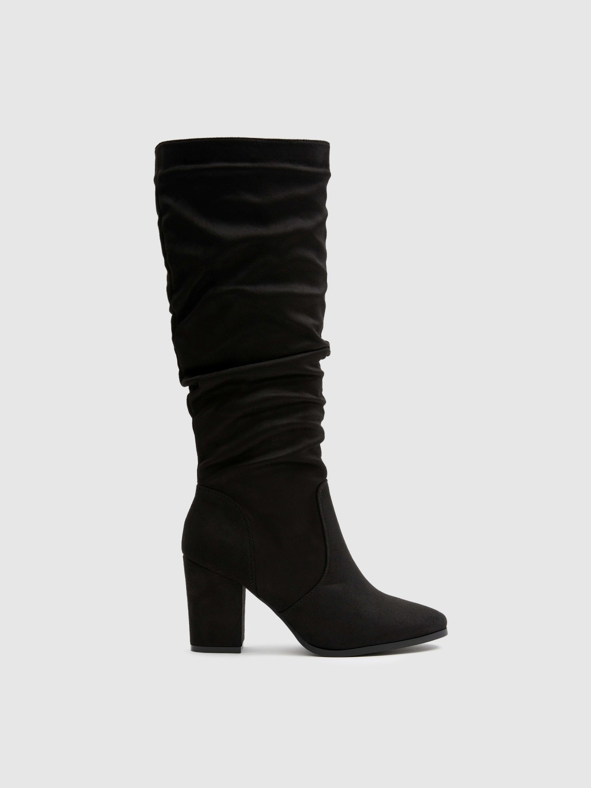 Basic draped high boots black